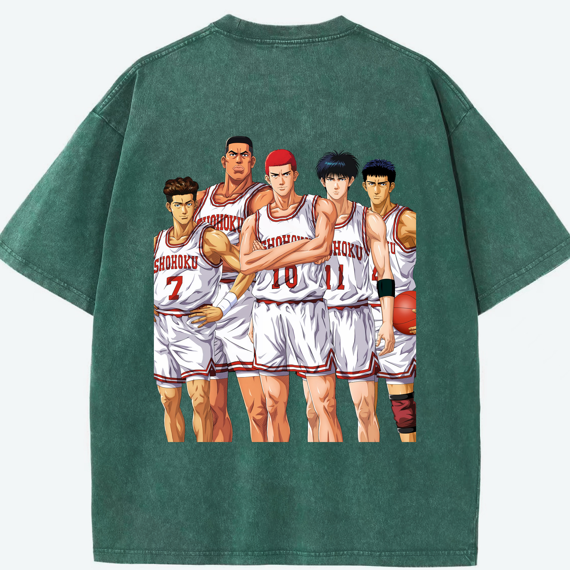 （画像用） SLAM DUNK／スラムダンク 綿100% ヴィンテージ風 半袖Tシャツ（背面プリント）